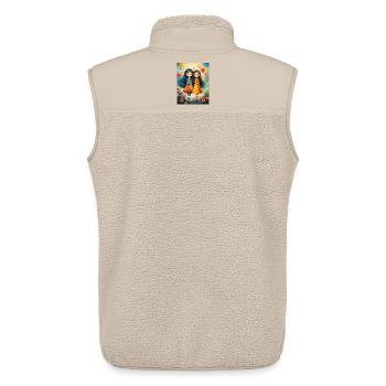 Lächelnde Mädchen mit Blumendekor - Unisex Sherpaweste von Stanley/Stella - Beige - Hinten - AI Model Male 178 light (178cm)