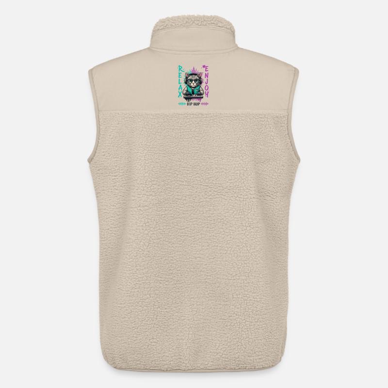 KatzenDJ Hip-Hop Splash - Unisex Sherpaweste von Stanley/Stella - Beige