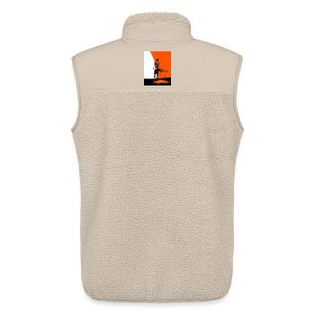 Sportsman throwing ball in graffiti style - Unisex Sherpa Gilet by Stanley/Stella - beige - Back - AI Model Male 178 light (178cm)