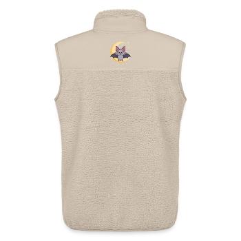 Nocturnal Bat Cat Design - Unisex Sherpa Gilet by Stanley/Stella - beige - Back - AI Model Male 178 light (178cm)