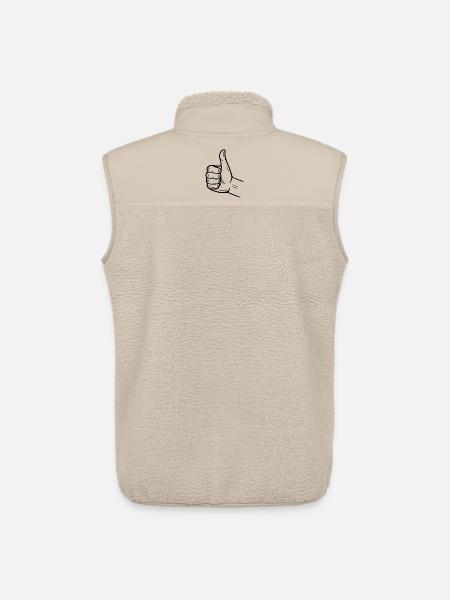 Thumbs Up Hand Sign – Thumbs Up Symbol - Unisex Sherpa Gilet by Stanley/Stella - beige