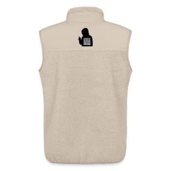 Schlechter Umgang, lustiger Spruch Kurzvorstellung - Unisex Sherpaweste von Stanley/Stella - Beige - Hinten - AI Model Male 178 light (178cm)