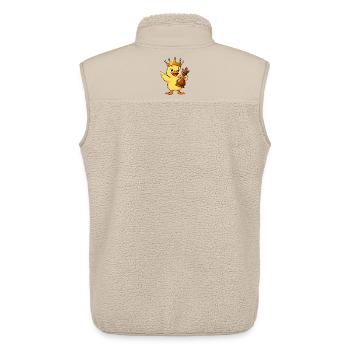 Funny Duck Chess Player King Queen Cartoon - Unisex Sherpa Gilet by Stanley/Stella - beige - Back - AI Model Male 178 light (178cm)