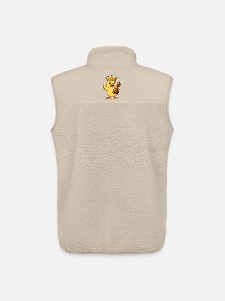 Funny Duck Chess Player King Queen Cartoon - Unisex Sherpa Gilet by Stanley/Stella - beige
