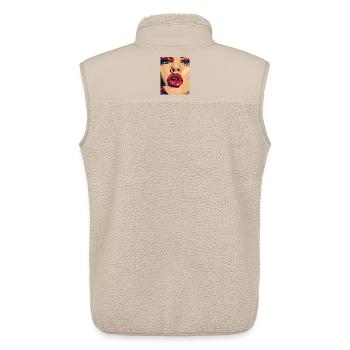 Pop Art Lipstick Look - Unisex Sherpa Gilet by Stanley/Stella - beige - Back - AI Model Male 178 light (178cm)