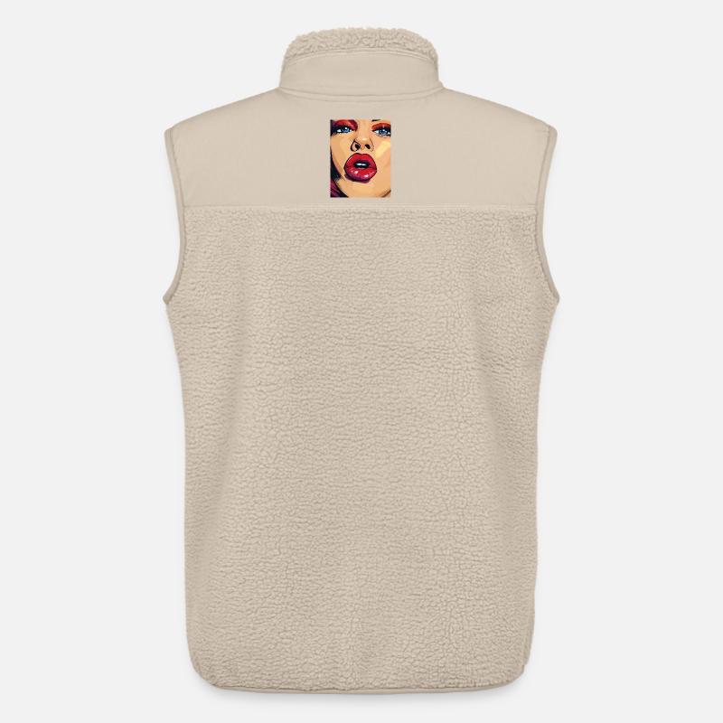 Pop-Art Lippenstift Blick - Unisex Sherpaweste von Stanley/Stella - Beige