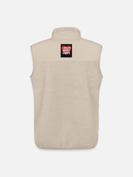 I Dream About Chips Heart - Unisex Sherpa Gilet by Stanley/Stella - beige