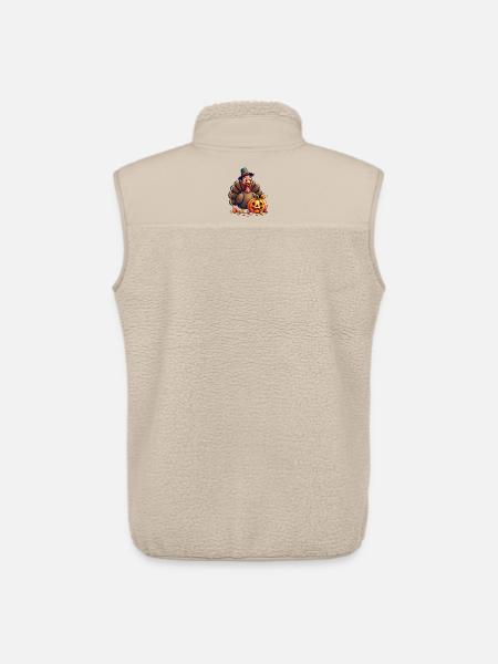 Thanksgiving Funny Thanksgiving Turkey - Unisex Sherpa Gilet by Stanley/Stella - beige