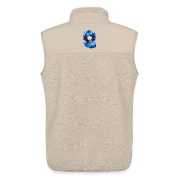Junge Frau mit blauen Haaren - Unisex Sherpaweste von Stanley/Stella - Beige - Hinten - AI Model Male 178 light (178cm)