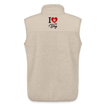 I love my Dog - Unisex Sherpa Gilet by Stanley/Stella - beige - Back - AI Model Male 178 light (178cm)