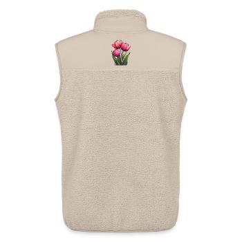 Tulpen zum Frühling - Unisex Sherpaweste von Stanley/Stella - Beige - Hinten - AI Model Male 178 light (178cm)