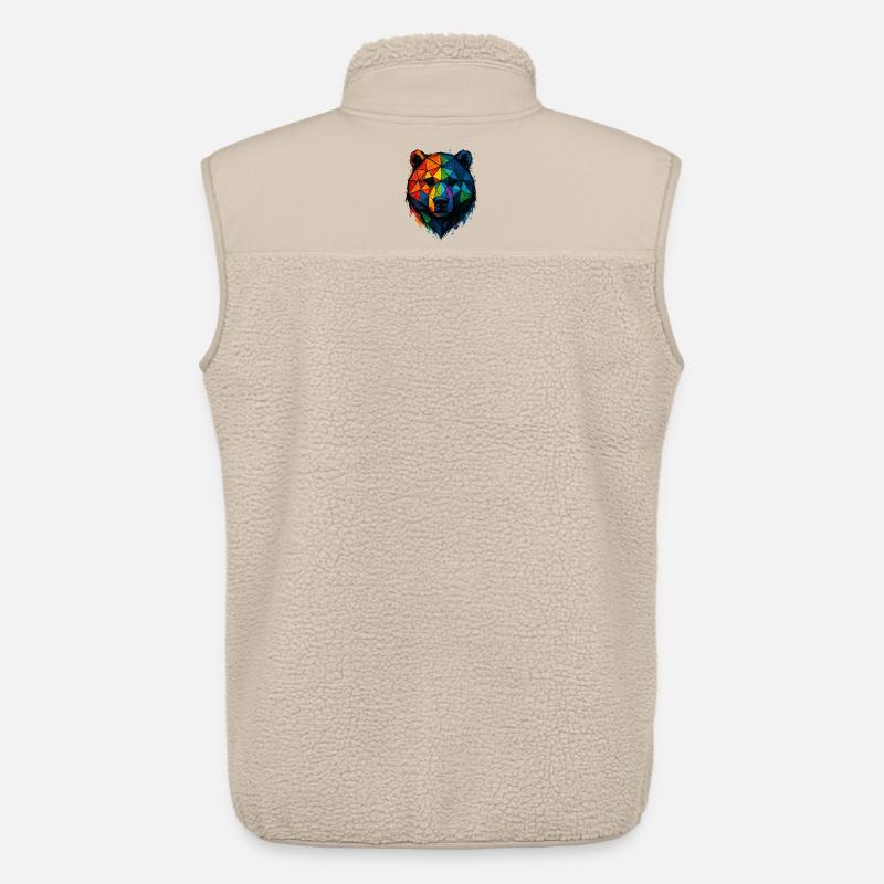 Bunte Pop-Art-Low-Poly-Bär - Unisex Sherpaweste von Stanley/Stella - Beige