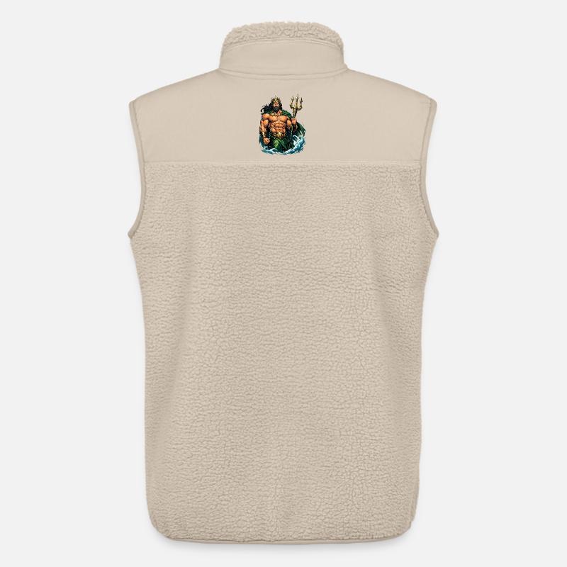 Poseidon-kongen med treforken - Stanley/Stella unisex sherpavest - beige