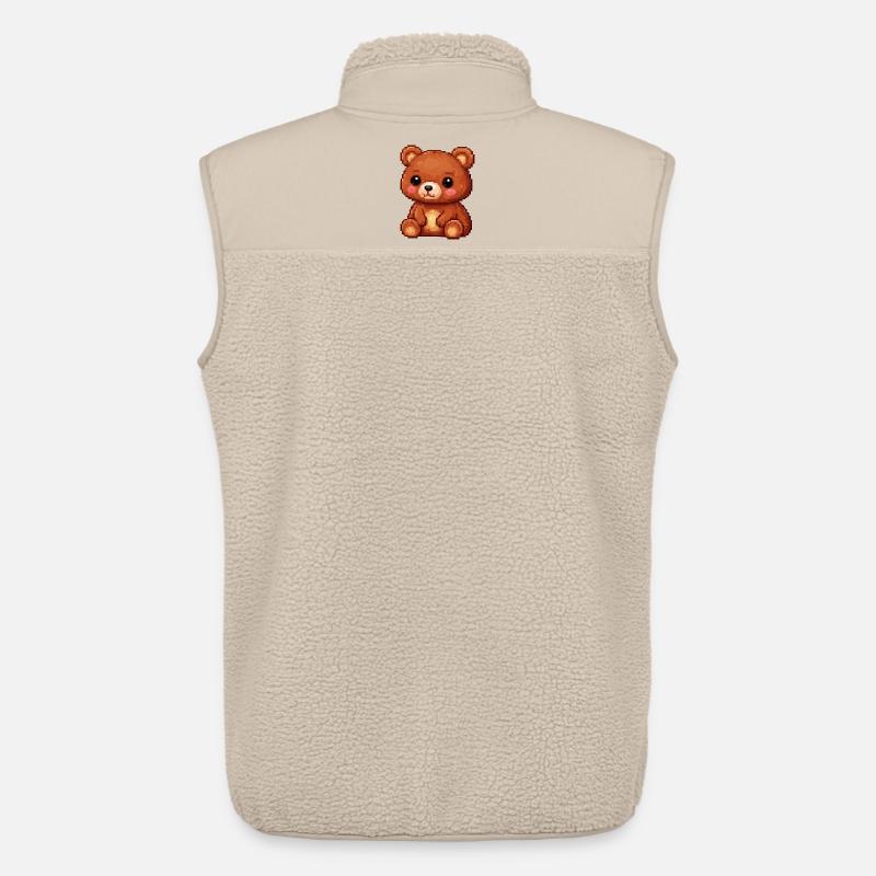 Teddybär Pixel Comic - Unisex Sherpaweste von Stanley/Stella - Beige