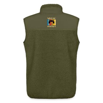 Niveau 30 Debloque T-Shirt Cadeau Humour - Veste sans manches sherpa unisexe Stanley/Stella - kaki - Dos - AI Model Male 178 light (178cm)