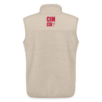 cin_cin - Unisex Sherpa Gilet by Stanley/Stella - beige - Back - AI Model Male 178 light (178cm)