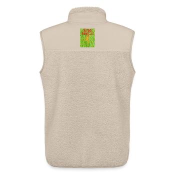 Football de rue sur gazon - Veste sans manches sherpa unisexe Stanley/Stella - beige - Dos - AI Model Male 178 light (178cm)
