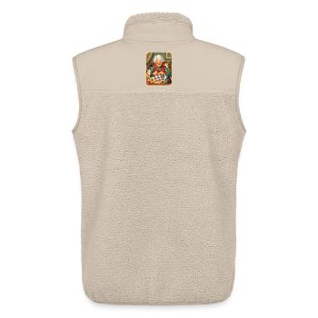 L’atelier de courtepointe pour chats de grand-mère - Veste sans manches sherpa unisexe Stanley/Stella - beige - Dos - AI Model Male 178 light (178cm)