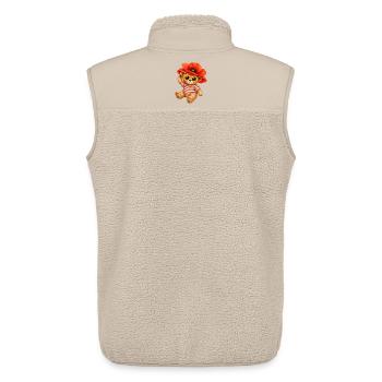 Cute Teddy Bear with Poppy Hat & Floral Glasses - Unisex Sherpa Gilet by Stanley/Stella - beige - Back - AI Model Male 178 light (178cm)