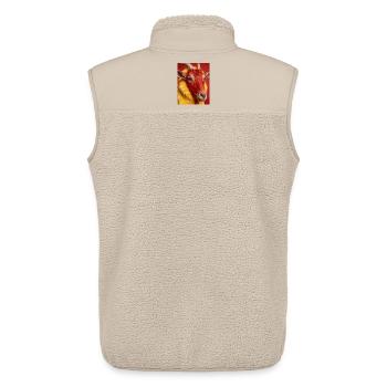 Red goat with yellow fur - Unisex Sherpa Gilet by Stanley/Stella - beige - Back - AI Model Male 178 light (178cm)