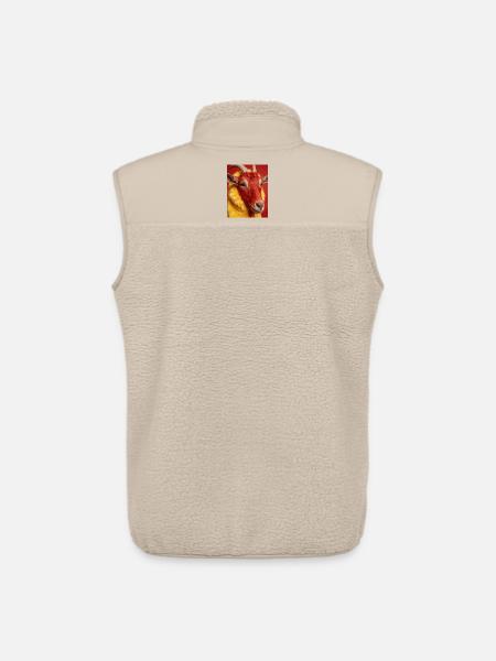 Red goat with yellow fur - Unisex Sherpa Gilet by Stanley/Stella - beige