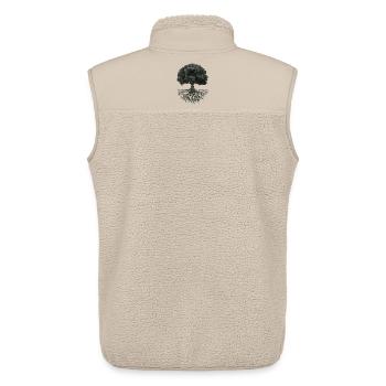 Lebensbaum mit Wurzeln – Schwarzweiß - Unisex Sherpaweste von Stanley/Stella - Beige - Hinten - AI Model Male 178 light (178cm)