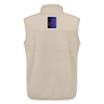 Golden flower parasol in midnight blue - Unisex Sherpa Gilet by Stanley/Stella - beige - Back - AI Model Male 178 light (178cm)