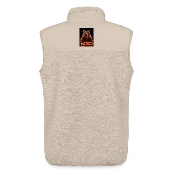 Flammenbär: Bleib stark wie ein Bär - Unisex Sherpaweste von Stanley/Stella - Beige - Hinten - AI Model Male 178 light (178cm)