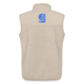 Volleyball Meister Shirt 2026, blau, Hoodie, Kappe - Unisex Sherpaweste von Stanley/Stella - Beige - Hinten - AI Model Male 178 light (178cm)