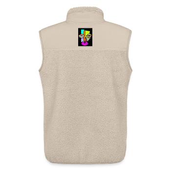 Neon Geometric Face Pop Art - Unisex Sherpa Gilet by Stanley/Stella - beige - Back - AI Model Male 178 light (178cm)