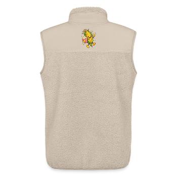 Fröhlicher Maiskolben mit Popcorn - Unisex Sherpaweste von Stanley/Stella - Beige - Hinten - AI Model Male 178 light (178cm)
