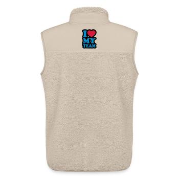 I love my team - Unisex Sherpa Gilet by Stanley/Stella - beige - Back - AI Model Male 178 light (178cm)
