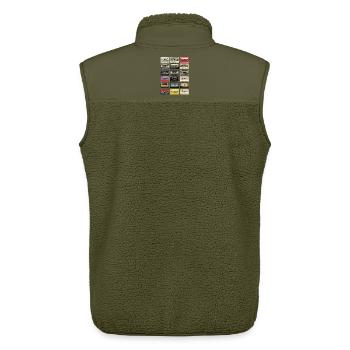 Retro Kassetten - Unisex Sherpaweste von Stanley/Stella - Khaki - Hinten - AI Model Male 178 light (178cm)
