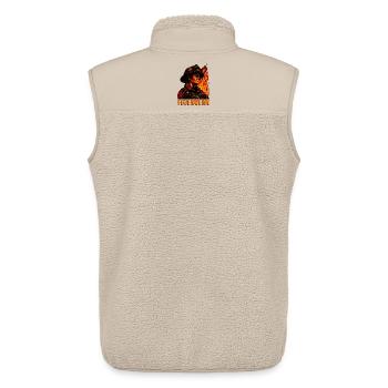 Feuerwehr / Feuerwehrmann - Unisex Sherpaweste von Stanley/Stella - Beige - Hinten - AI Model Male 178 light (178cm)