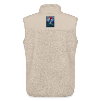 Rêve d’enfant: poisson rouge volant - Veste sans manches sherpa unisexe Stanley/Stella - beige - Dos - AI Model Male 178 light (178cm)