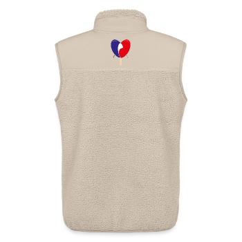 Flagge von Frankreich mit Herz. - Unisex Sherpaweste von Stanley/Stella - Beige - Hinten - AI Model Male 178 light (178cm)