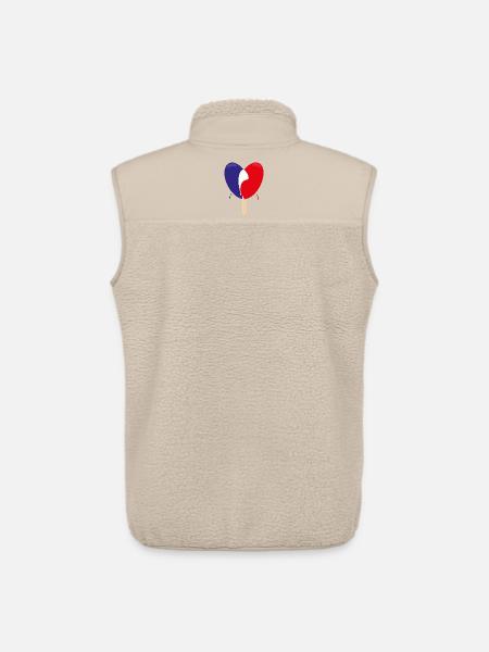 Flagge von Frankreich mit Herz. - Unisex Sherpaweste von Stanley/Stella - Beige