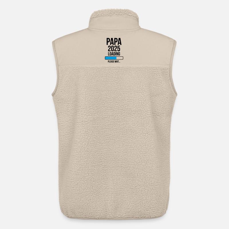 Papa 2025 Loading Please wait... - Veste sans manches sherpa unisexe Stanley/Stella - beige