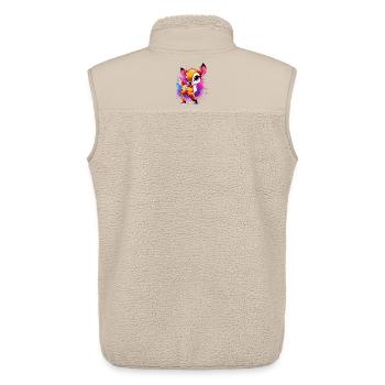 Rehbraun - Unisex Sherpaweste von Stanley/Stella - Beige - Hinten - AI Model Male 178 light (178cm)