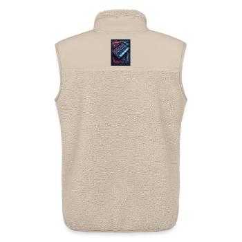 Futuristisches Synthesizer-Design - Unisex Sherpaweste von Stanley/Stella - Beige - Hinten - AI Model Male 178 light (178cm)