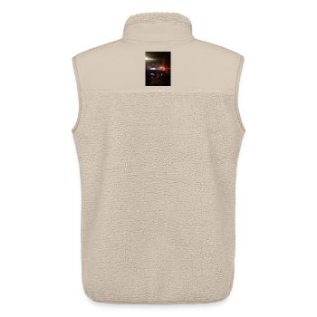 City traffic at night - Unisex Sherpa Gilet by Stanley/Stella - beige - Back - AI Model Male 178 light (178cm)