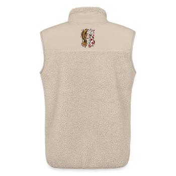 Dessin de poisson koï | Amour et harmonie - Veste sans manches sherpa unisexe Stanley/Stella - beige - Dos - AI Model Male 178 light (178cm)