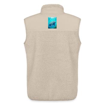 Doux géant d’eaux calmes, symbole de paix - Veste sans manches sherpa unisexe Stanley/Stella - beige - Dos - AI Model Male 178 light (178cm)