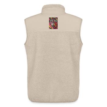 Mosaïque de portraits lumineux - Veste sans manches sherpa unisexe Stanley/Stella - beige - Dos - AI Model Male 178 light (178cm)