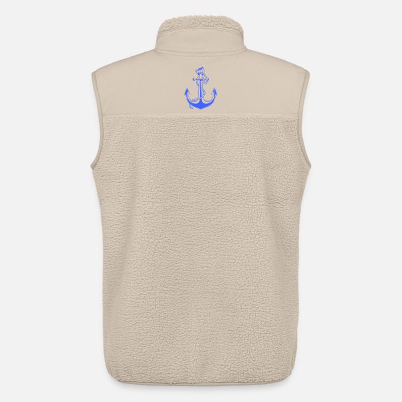 Blauer Anker mit Seil Illustration - Unisex Sherpaweste von Stanley/Stella - Beige