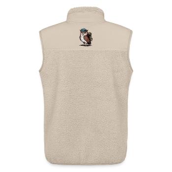Hibou errant avec sac à dos - Veste sans manches sherpa unisexe Stanley/Stella - beige - Dos - AI Model Male 178 light (178cm)