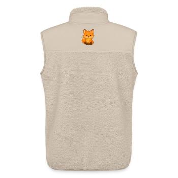 Kleiner Fuchs mit Blume und Halsband - Unisex Sherpaweste von Stanley/Stella - Beige - Hinten - AI Model Male 178 light (178cm)