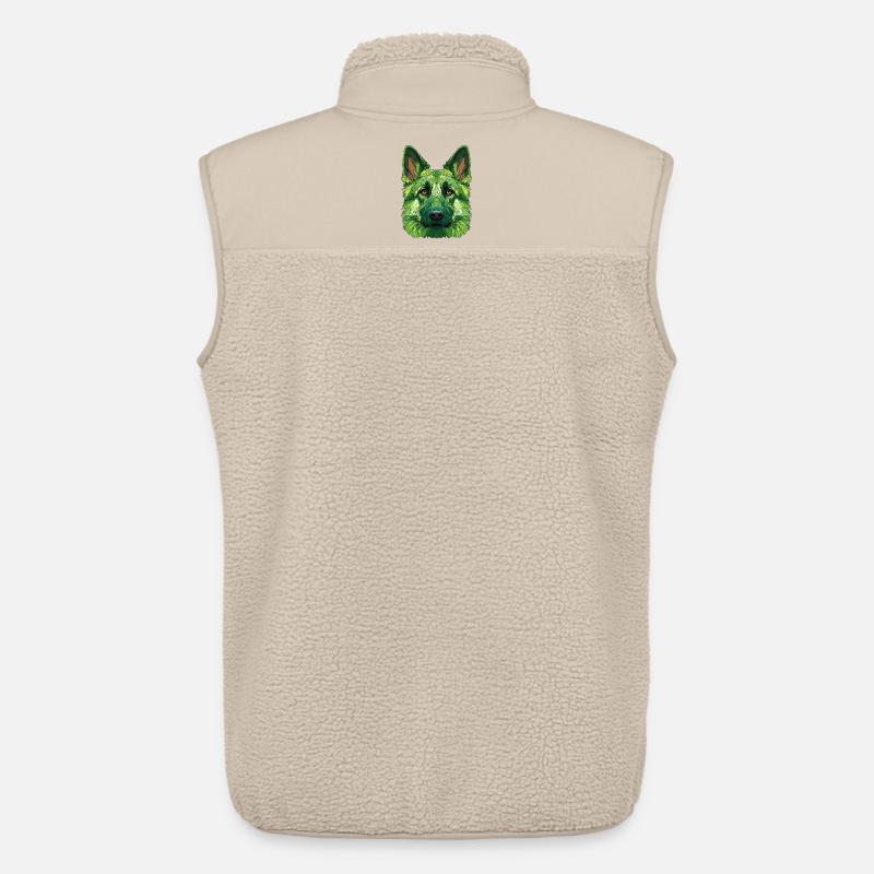 Grüner Polygonwolf - Unisex Sherpaweste von Stanley/Stella - Beige