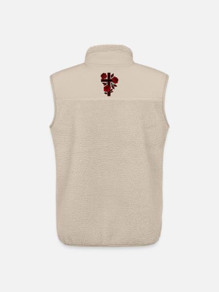 Cross Symbol Flowers - Unisex Sherpa Gilet by Stanley/Stella - beige