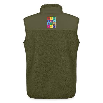 Pop-Art-Musiknoten Mosaik - Unisex Sherpaweste von Stanley/Stella - Khaki - Hinten - AI Model Male 178 light (178cm)
